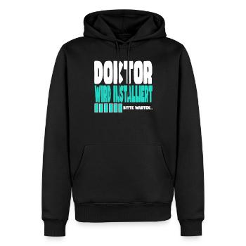 Doktor wird installiert - Männer Premium Bio Hoodie - Schwarz - Vorne - Nico (187cm)