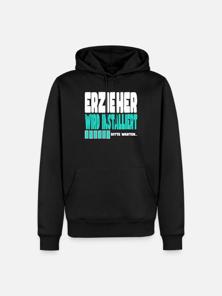 Erzieher wird installiert - Männer Premium Bio Hoodie - Schwarz