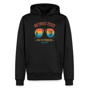 Retraité 2022 Lunettes de soleil Plus mon problème - Sweat à capuche Premium bio Homme - noir - Devant - Nico (187cm)
