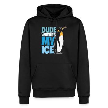 Dude Where's My Ice Kiwi Protection - Sweat à capuche Premium bio Homme - noir - Devant - Nico (187cm)
