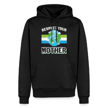 Respectez la protection de votre Terre Mère - Sweat à capuche Premium bio Homme - noir - Devant - Nico (187cm)