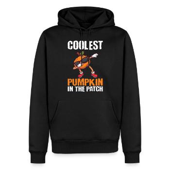 Dabbing Citrouille Cool Halloween - Sweat à capuche Premium bio Homme - noir - Devant - Nico (187cm)