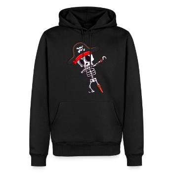 Dabbing Squelette Pirate Pirates Spooky Halloween - Sweat à capuche Premium bio Homme - noir - Devant - Nico (187cm)
