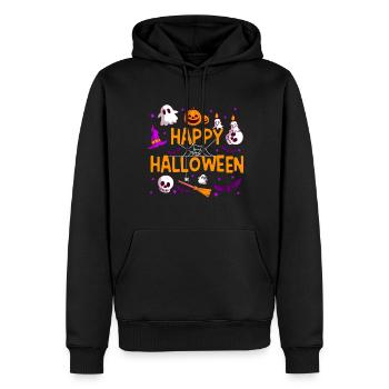 Happy Halloween Pumpkin Lantern Ghost Ghost - Men’s Premium Organic Hoodie - black - Front - Nico (187cm)