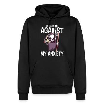 Gegen Meine Angst Marihuana Weed Cannabis Rauchen - Männer Premium Bio Hoodie - Schwarz - Vorne - Nico (187cm)