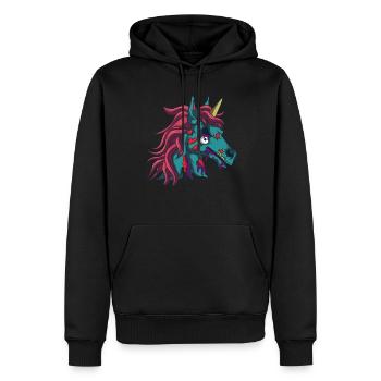 Zombiecorn Zombie Licorne Gothique Gothique Halloween - Sweat à capuche Premium bio Homme - noir - Devant - Nico (187cm)