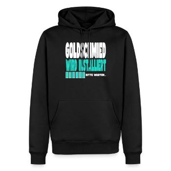 Gleisbauer wird installiert - Männer Premium Bio Hoodie - Schwarz - Vorne - Nico (187cm)