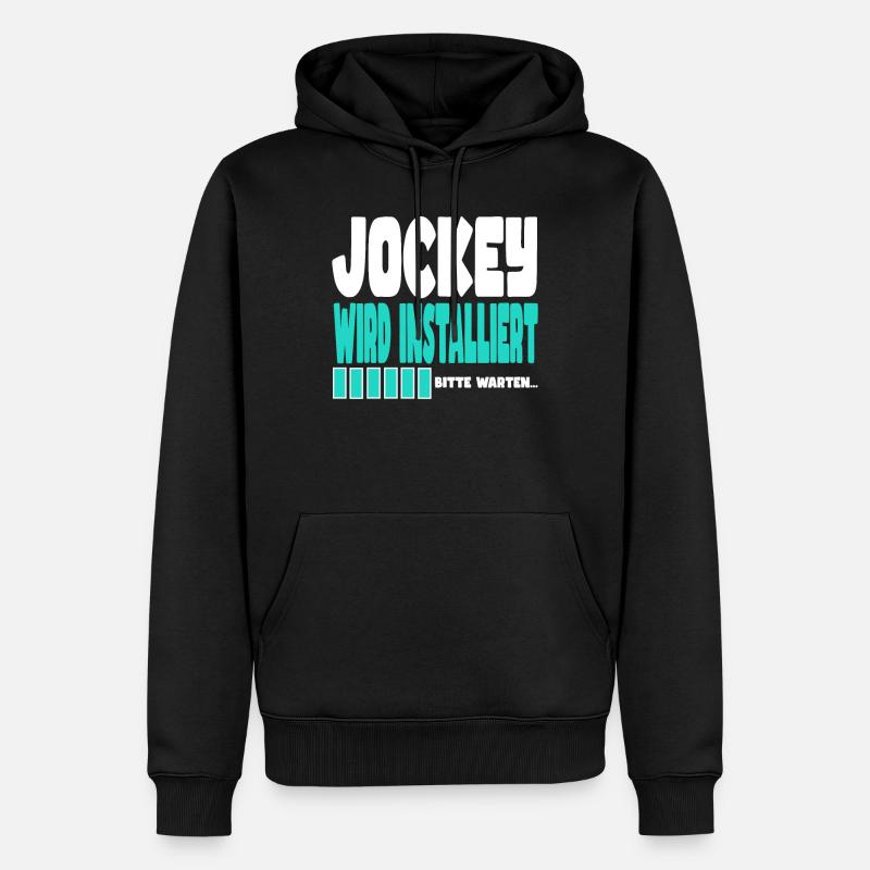 Jockey wird installiert - Männer Premium Bio Hoodie - Schwarz