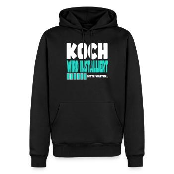Koch wird installiert - Männer Premium Bio Hoodie - Schwarz - Vorne - Nico (187cm)