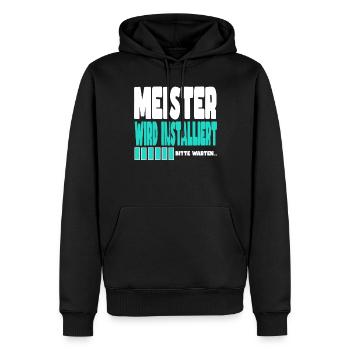 Meister wird installiert - Männer Premium Bio Hoodie - Schwarz - Vorne - Nico (187cm)