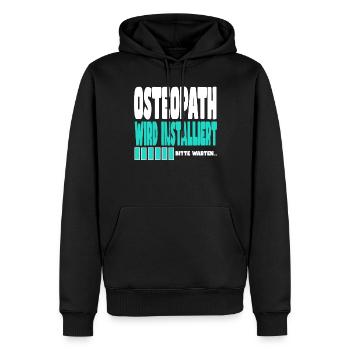 Osteopath wird installiert - Männer Premium Bio Hoodie - Schwarz - Vorne - Nico (187cm)