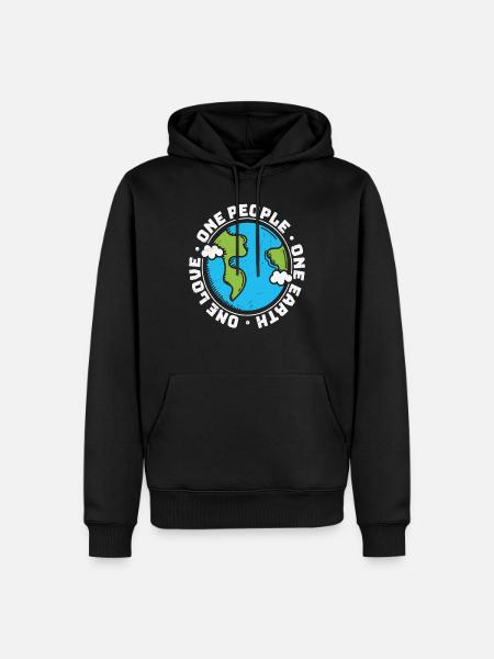 Ein Volk Eine Erde Eine Liebe Erde Liebe Zitate - Herre Premium økologisk hoodie - sort
