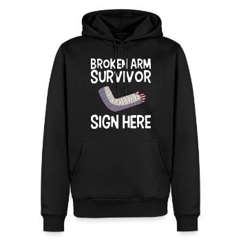 Recovery of survivors with broken arm - Men’s Premium Organic Hoodie - black - Front - Nico (187cm)