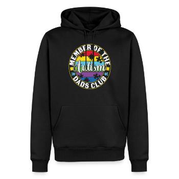 Member Of The Autism Dads Club Support Autism - Men’s Premium Organic Hoodie - black - Front - Nico (187cm)