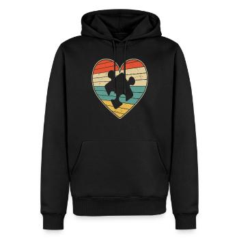 Répandre l’amour et la gentillesse New Vintage - Sweat à capuche Premium bio Homme - noir - Devant - Nico (187cm)