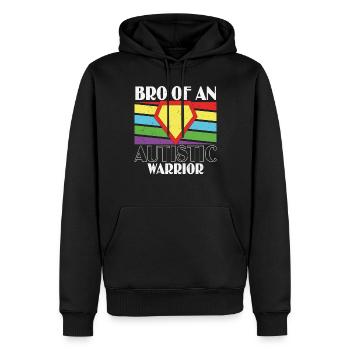 Bro Of An Autistic Warrior Autism Citations - Sweat à capuche Premium bio Homme - noir - Devant - Nico (187cm)