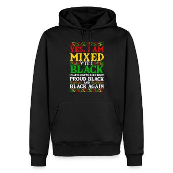 Black History Month Mixed Black Juneteenth - Männer Premium Bio Hoodie - Schwarz - Vorne - Nico (187cm)