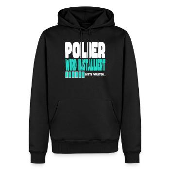 Polier wird installiert - Männer Premium Bio Hoodie - Schwarz - Vorne - Nico (187cm)