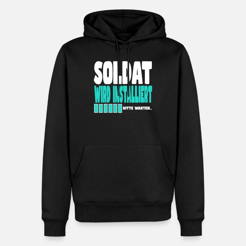 Soldat wird installiert - Männer Premium Bio Hoodie - Schwarz
