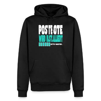Postbote wird installiert - Männer Premium Bio Hoodie - Schwarz - Vorne - Nico (187cm)