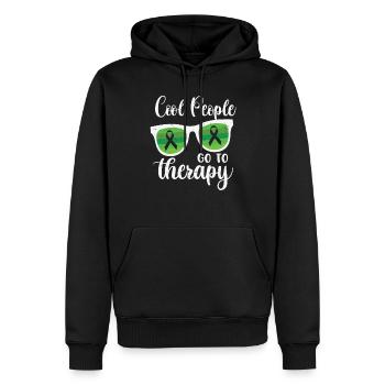 Combattez comme un patron Sensibilisation à la santé mentale - Sweat à capuche Premium bio Homme - noir - Devant - Nico (187cm)