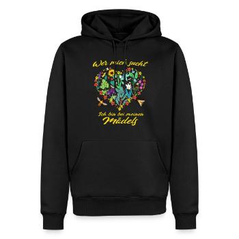 Bin bei meinen Mädels Bienen Honig Imker Imkerei - Männer Premium Bio Hoodie - Schwarz - Vorne - Nico (187cm)
