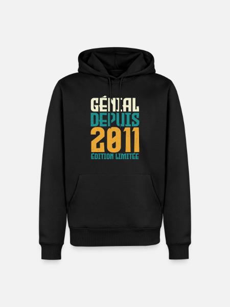 Génial depuis 2011 - Sweat à capuche Premium bio Homme - noir