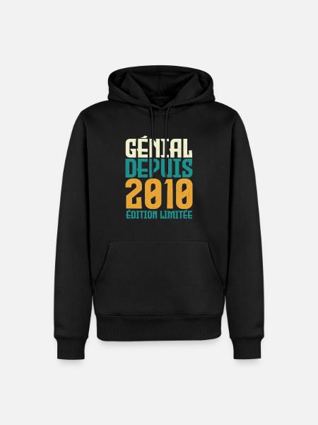 Génial depuis 2010 - Sweat à capuche Premium bio Homme - noir