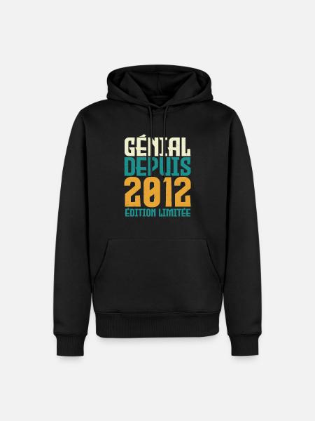 Génial depuis 2012 - Sweat à capuche Premium bio Homme - noir
