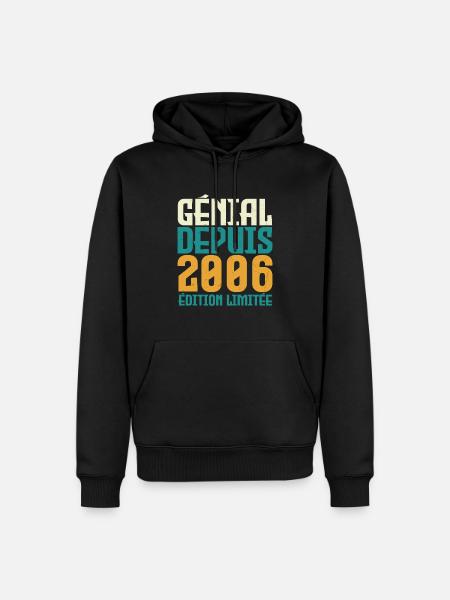 Génial depuis 2006 - Sweat à capuche Premium bio Homme - noir