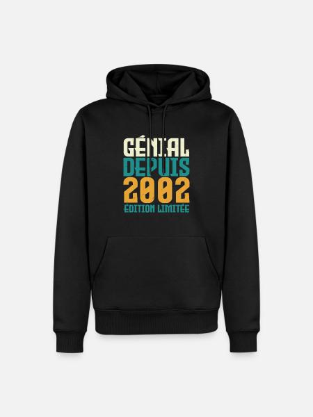 Génial depuis 2002 - Sweat à capuche Premium bio Homme - noir