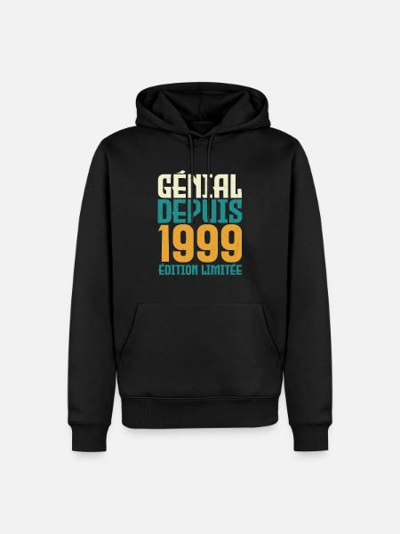 Génial depuis 1999 - Sweat à capuche Premium bio Homme - noir