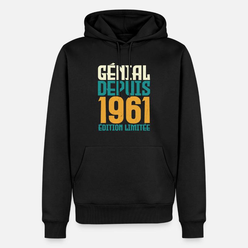 Génial depuis 1961 - Sweat à capuche Premium bio Homme - noir