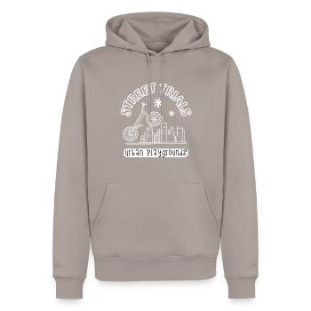 street TRIAL aire de jeux urbaine - Vélo sport - Sweat à capuche Premium bio Homme - taupe - Devant - Nico (187cm)