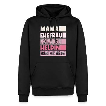 Informatikerin Mama Ehefrau Heldin - Männer Premium Bio Hoodie - Schwarz - Vorne - Nico (187cm)