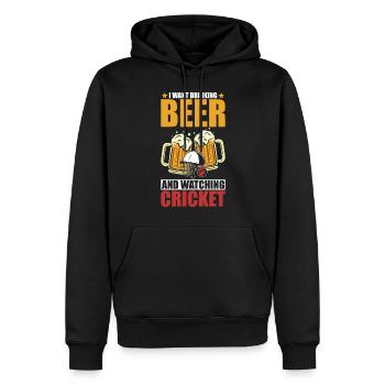 Cricket Und Bier - Männer Premium Bio Hoodie - Schwarz - Vorne - Nico (187cm)