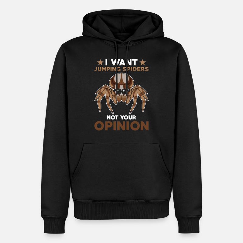 Springspinne Spruch - Männer Premium Bio Hoodie - Schwarz