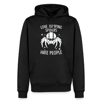 Springspinne Spruch - Männer Premium Bio Hoodie - Schwarz - Vorne - Nico (187cm)