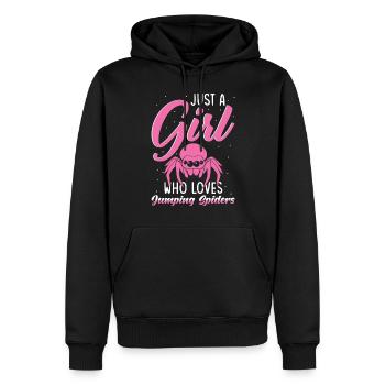 Springspinne Spruch - Männer Premium Bio Hoodie - Schwarz - Vorne - Nico (187cm)