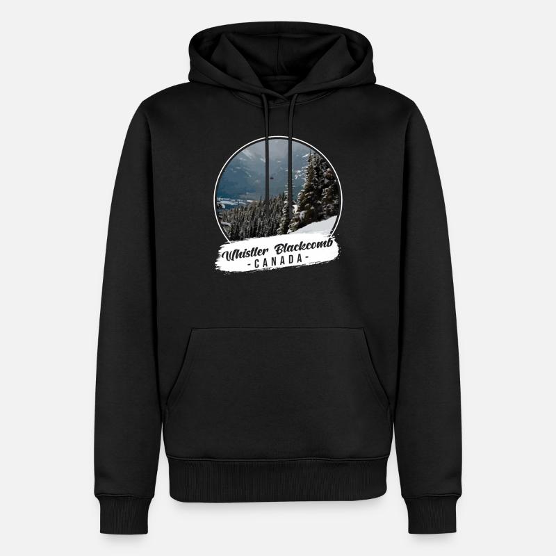 Whistler Blackcomb Canada Souvenir - Sweat à capuche Premium bio Homme - noir