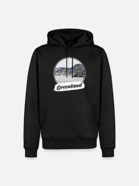 Grönland Souvenir - Männer Premium Bio Hoodie - Schwarz