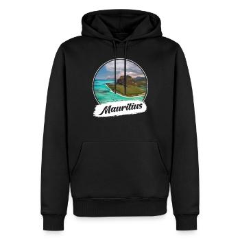 Souvenir de l’île Maurice - Sweat à capuche Premium bio Homme - noir - Devant - Nico (187cm)