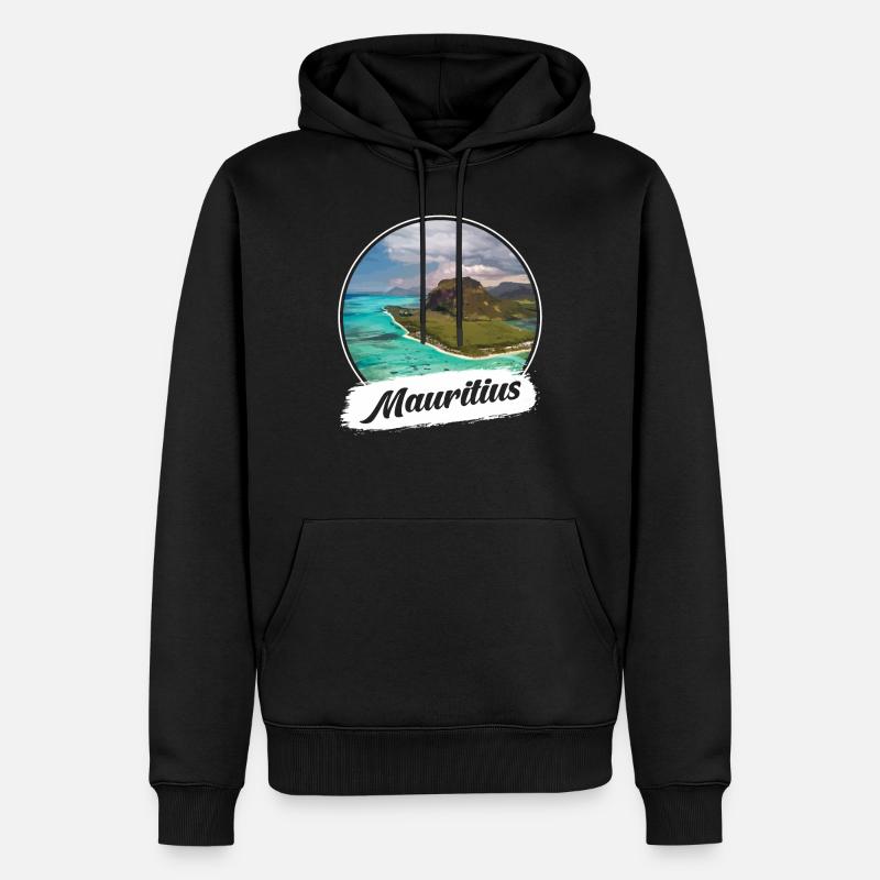 Souvenir de l’île Maurice - Sweat à capuche Premium bio Homme - noir