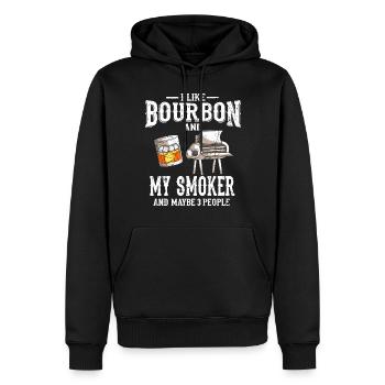 Ich Mag Bourbon Whiskey Smoker Grill Bbq Griller - Männer Premium Bio Hoodie - Schwarz - Vorne - Nico (187cm)