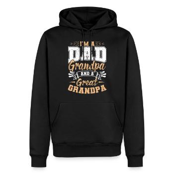 Je suis un père, un grand-père et un arrière-grand-père père pour la fête des pères - Sweat à capuche Premium bio Homme - noir - Devant - Nico (187cm)