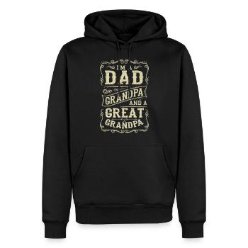 Je suis un père, un grand-père et un arrière-grand-père père pour la fête des pères - Sweat à capuche Premium bio Homme - noir - Devant - Nico (187cm)
