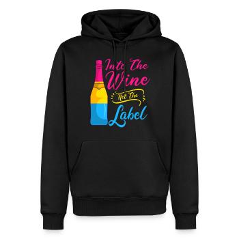 Dans le vin pas l’étiquette Lgbt Pansexual Pride - Sweat à capuche Premium bio Homme - noir - Devant - Nico (187cm)