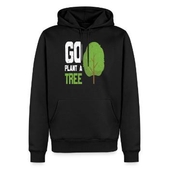 Aller planter une forêt d’arbres Citations - Sweat à capuche Premium bio Homme - noir - Devant - Nico (187cm)