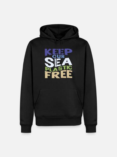 Keep Our Sea Plastic Free - Men’s Premium Organic Hoodie - black