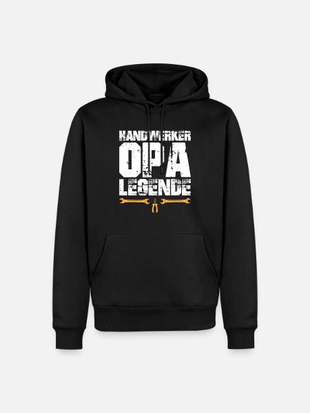 Handwerker Opa Legende - Männer Premium Bio Hoodie - Schwarz